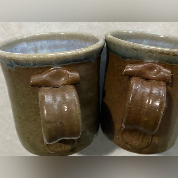 Set of 2 handmade pottery coffee tea mugs - Picture 7 of 12